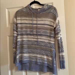 Blue and white sweater hoodie